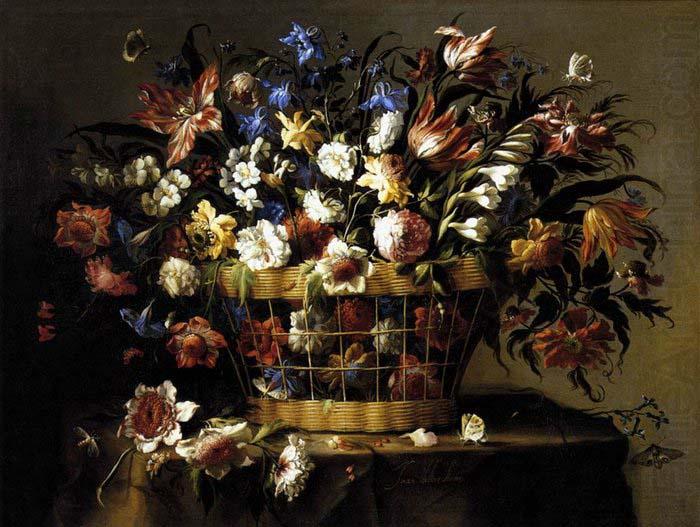 Arellano, Juan de Basket of Flowers c china oil painting image